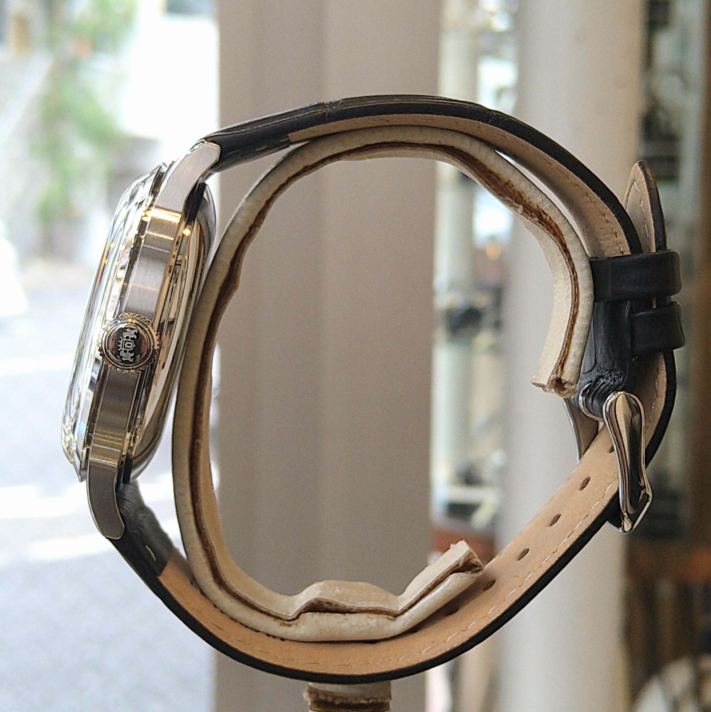 希少 美品 ORIENT オリエント ブラック スクエア レディース クォーツ  