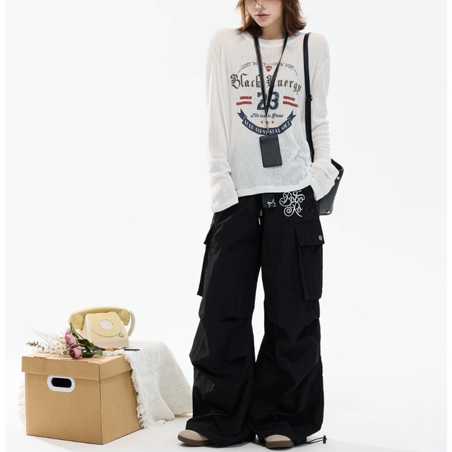 sheer graphic long-sleeve tee　シアーグラフィックロングティー　J2101
