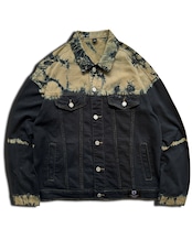 【 数量限定販売 】黒染めタイダイカラーデニムパンツ 道なき道