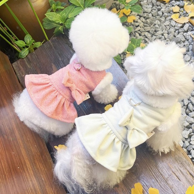 フェイクファー付エレガントワンピース　犬服　01022