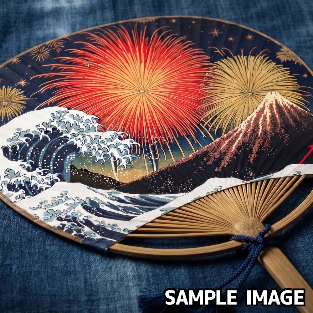 富嶽三十六景 神奈川沖浪裏と山下白雨と花火 | 浮世絵素材専門店 KIMASA