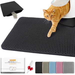 【努力特価】猫トイレマット、猫砂マット防水キャットリターマット、二重層EVA、無臭大きなグリッド、尿防止、簡単な掃除、6色展開、7サイズ対応、2025年