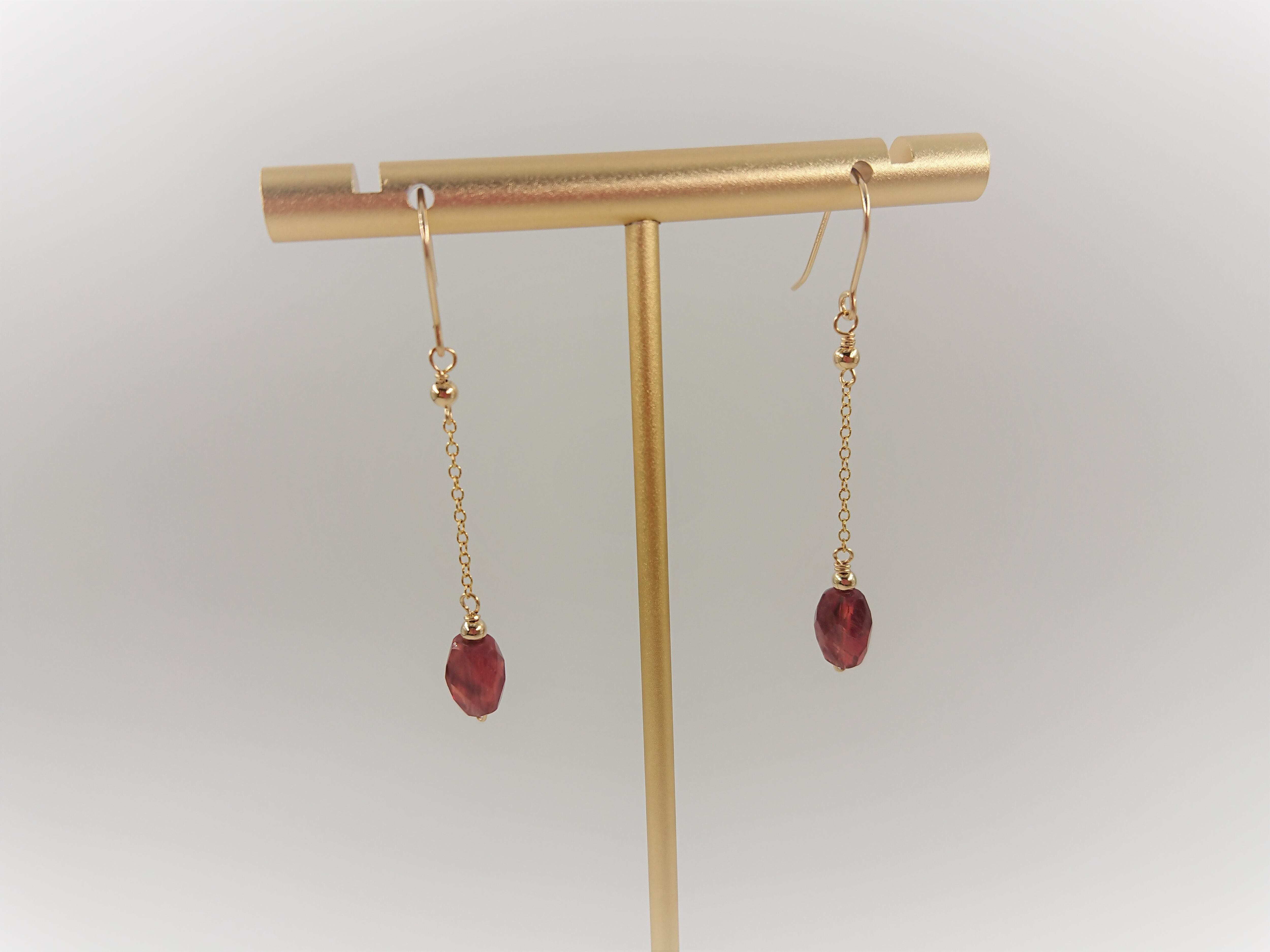 14kgf アンデシンピアス♡ 宝石質レッドアンデシン（チベット産）(14KGF) ピアス＆イヤリング