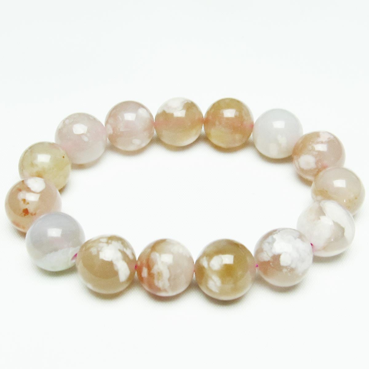 チェリーブロッサムアゲート ブレスレット 桜瑪瑙 14mm [M便 1/10] 111-24538
