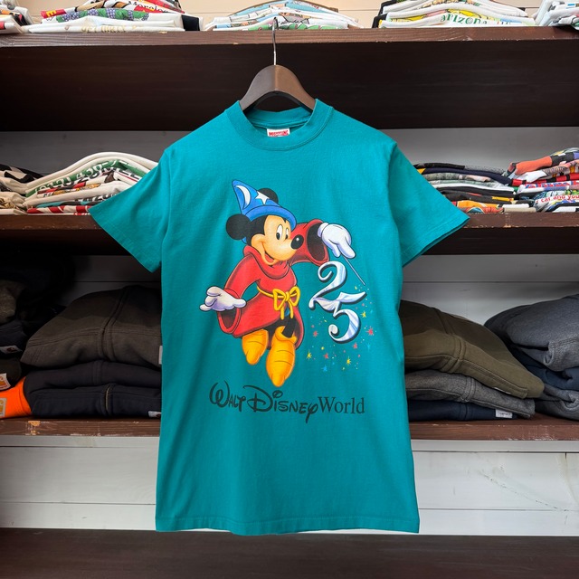 25周年☆” 90s Disney Fantasia Mickey Tee size:S (BLUE 