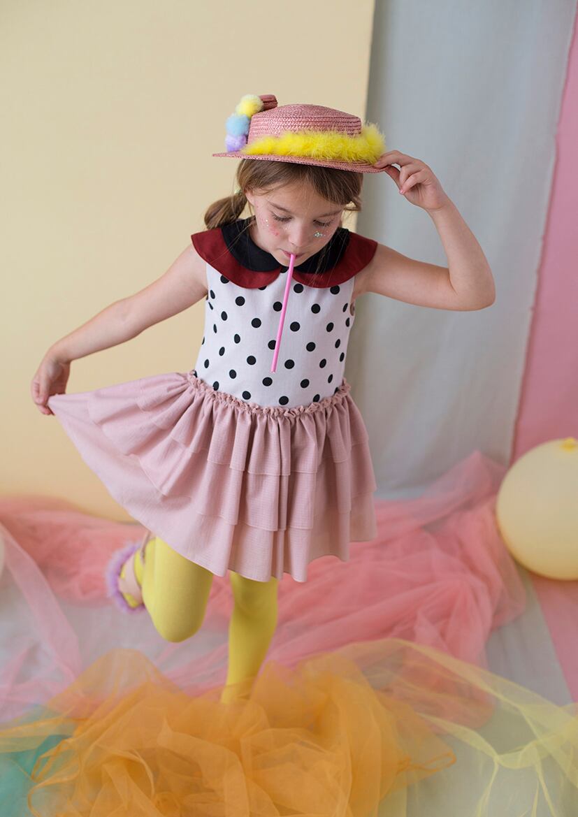 【20SS】ポぺリン　Popelin　double frill dress ワンピース pink [ 18-24m / 3-4y / 5y / 7y  ］ | kobito de punch/コビトデパンチ