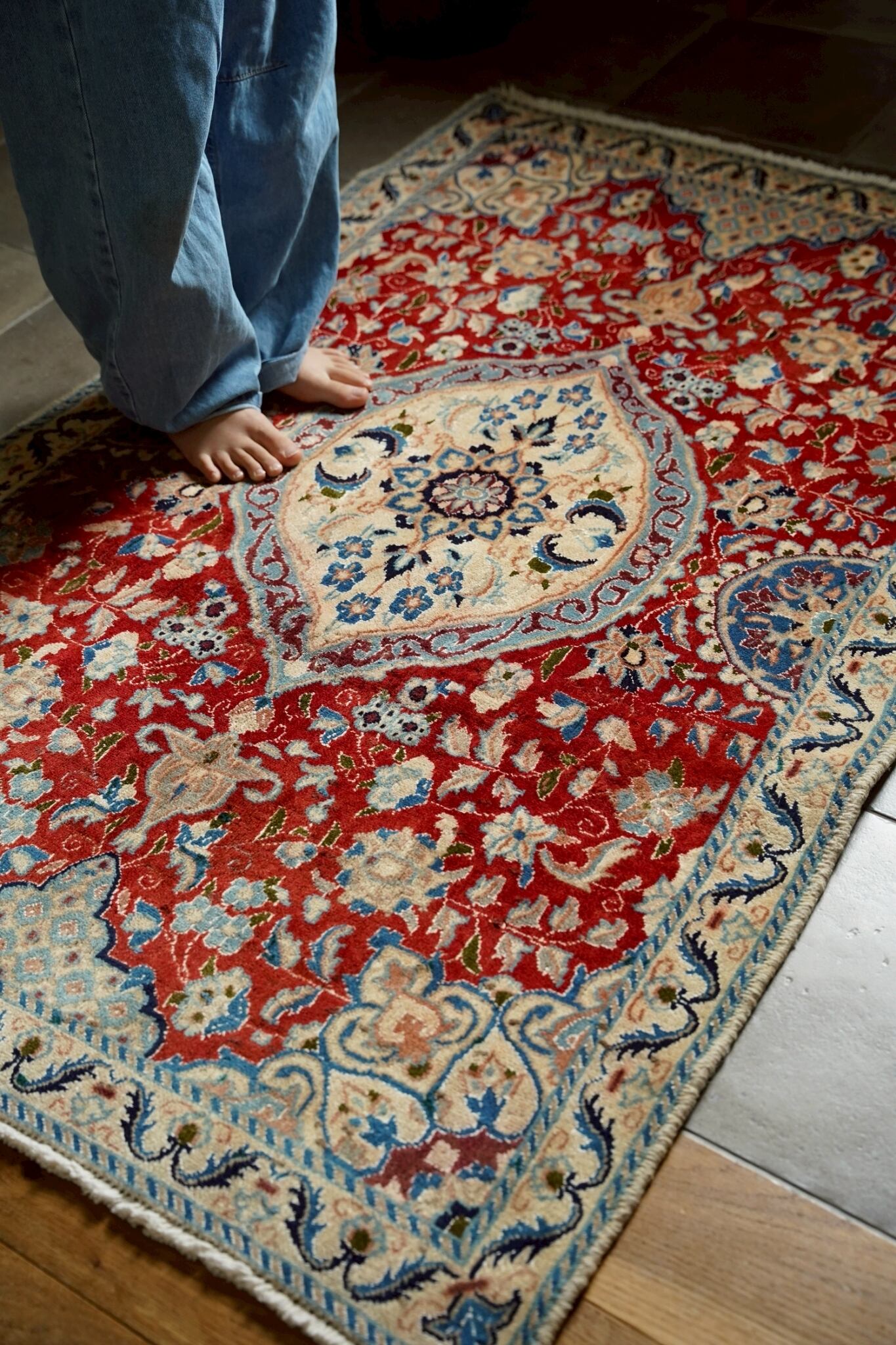 1494-Vintage Percian Nain rug