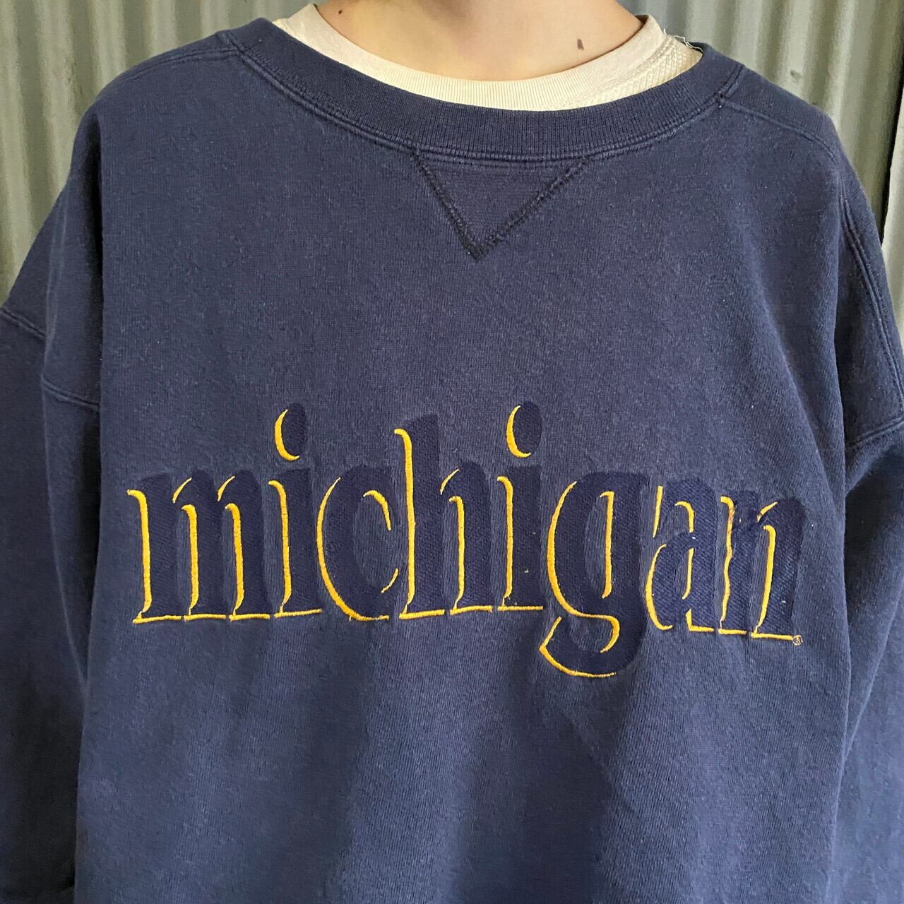90年代 USA製 MICHIGAN ヘビーウェイト カレッジロゴ 刺繍 スウェット