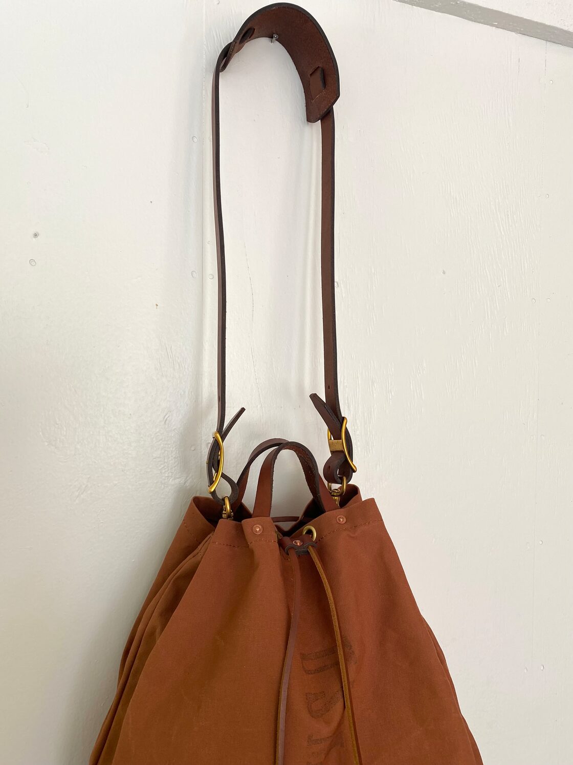 CANVAS LEATHER MAIL PURSE BAG LARGE KHAKI(キャンバスレザーメール 