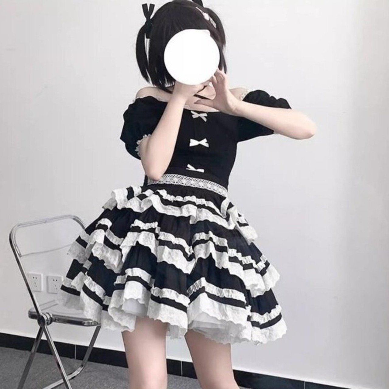 天使と悪魔 サブカル系 ソフトロリータ サスペンダースカート 取り外し  