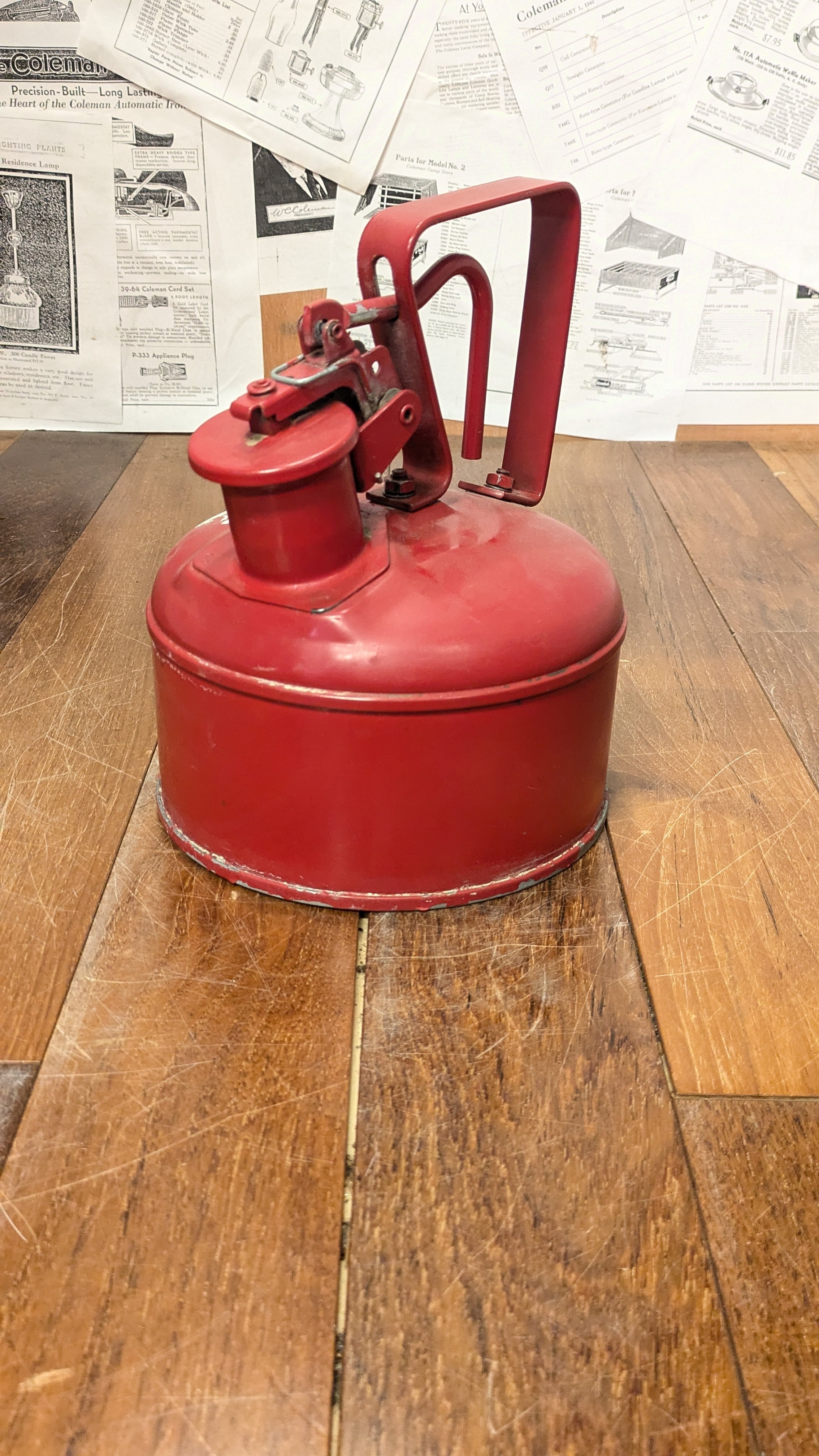Vintage JUSTRITE SafetyCan GasolinCan Antique HalfGallon