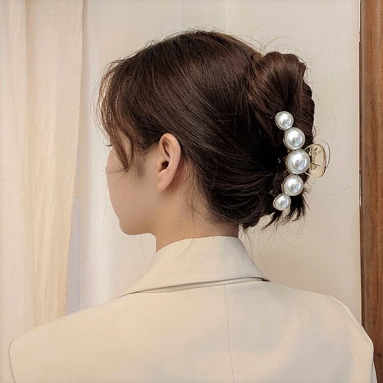 送料無料 まとめ髪 を 上品可愛く バンスクリップ ヘアクリップ パール ヘアアクセサリー オシャレ フェミニン 大人女子 Lamitte Deco トレンド 韓国ファッション ショップ Base店