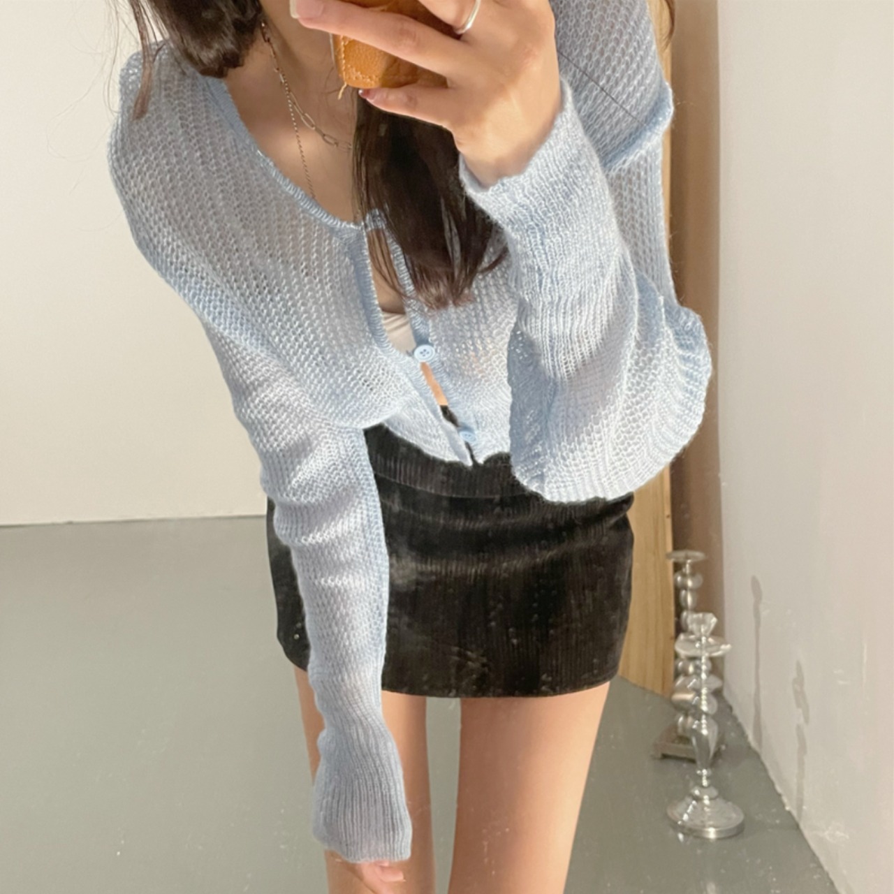 ショートオープンカーディガン SR315