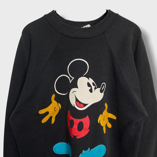 90s Disney ミッキーマウス　キャラクタースウェット　ブラック　XL相当