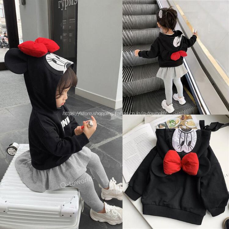 80 130 大きなりぼん パーカー 可愛い トレーナー トップス キャラクター 女の子 韓国子供服 子供服 キッズ Q Toworld キュートワールド 子供服
