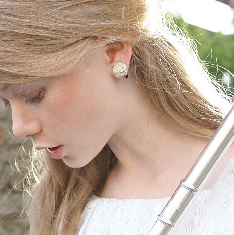 フルートのキーパッドのビジューピアス (CHP : S) F-006 Flute key