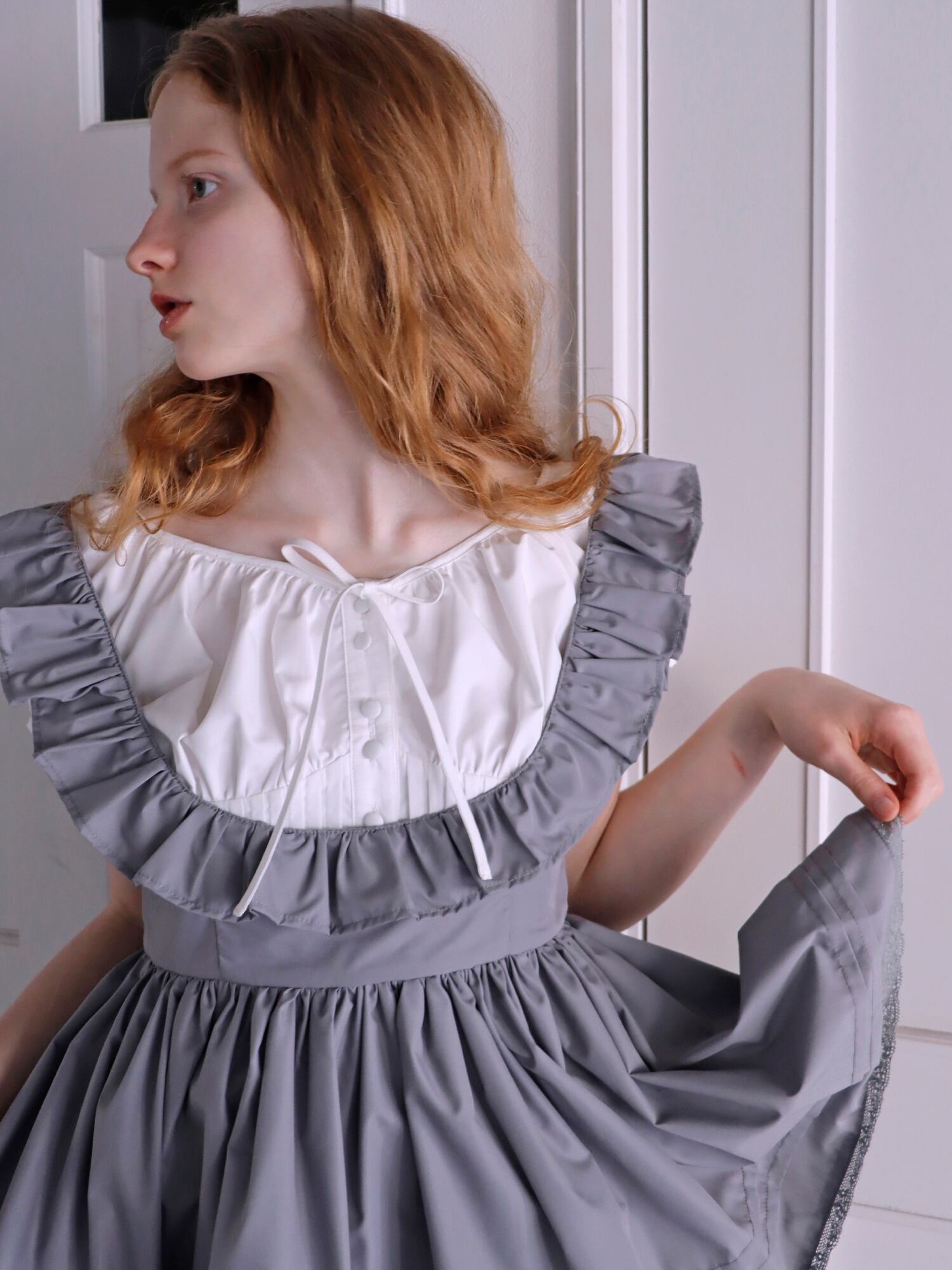 PETIT APLON TOP -GRAY- | mieya mieya