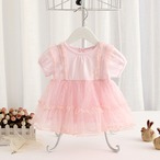 ふんわりチュールの半袖チュニックワンピ(ピング)