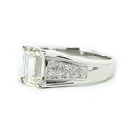 エメラルドカット イエローダイヤモンド リング SI1 Pt900 / 1.506ct / 0.150ct