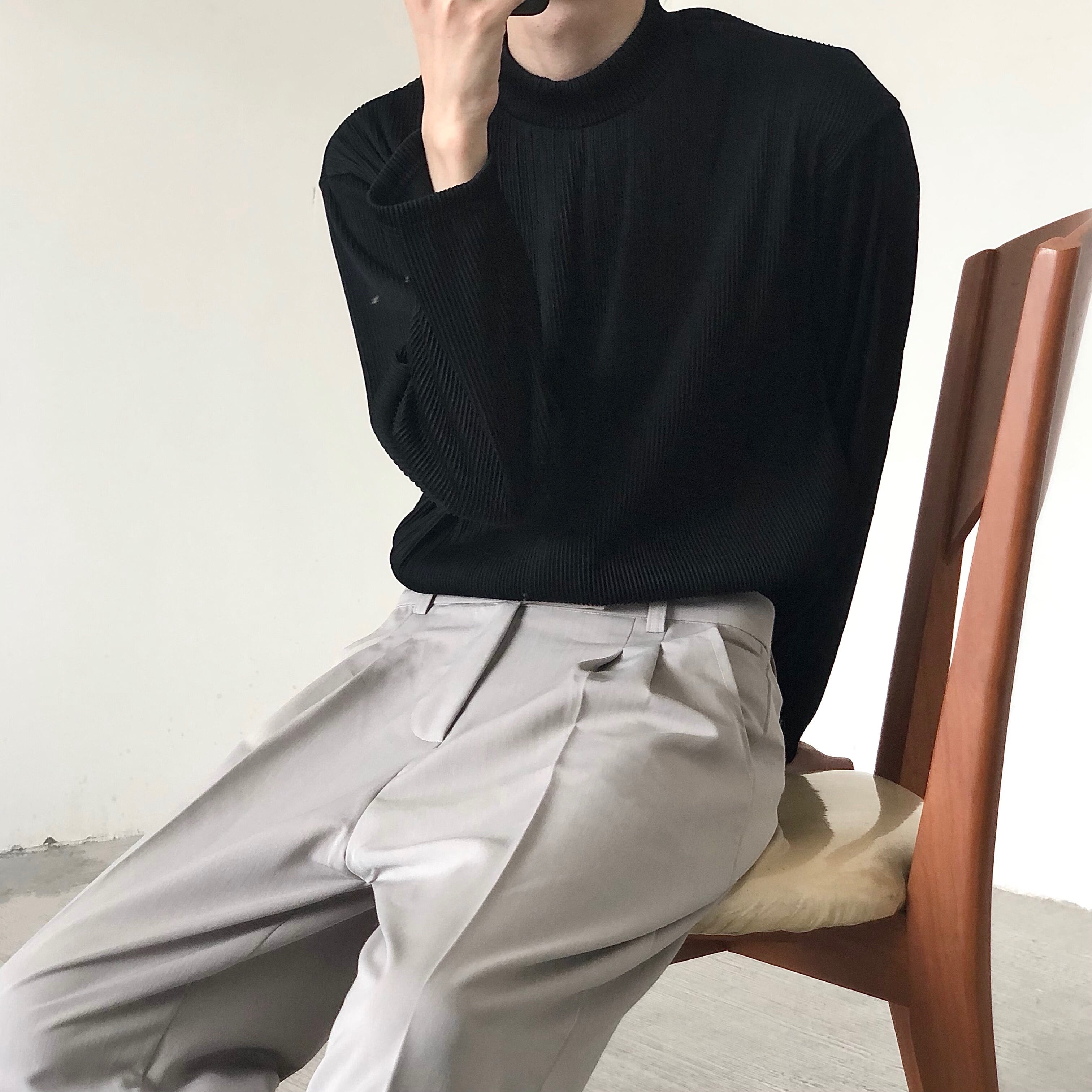 トップス mion MION上品な質感のハーフネックTシャツ | mblueshop