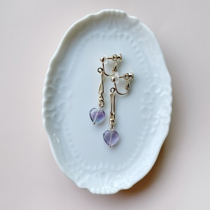 Fluorite petit heart ピアス／イヤリング C