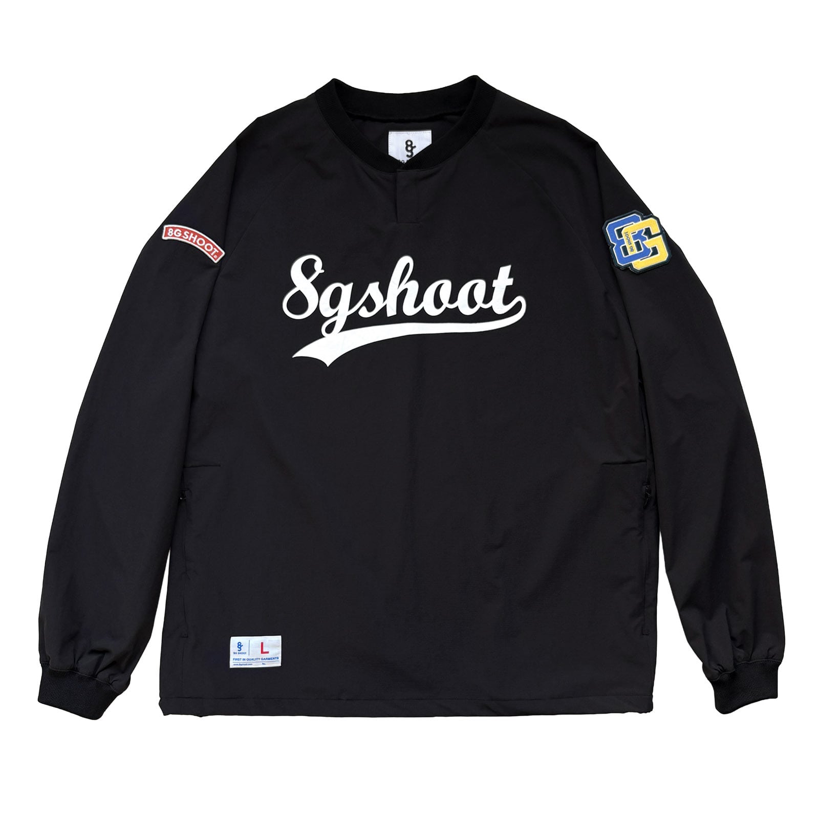 CORDURA NYLON HENLEY NECK PULLOVER JACKET -BLACK-
