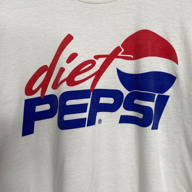 90s ペプシコーラ ダイエットペプシ プリントTシャツ 飲料水メーカー 白 L