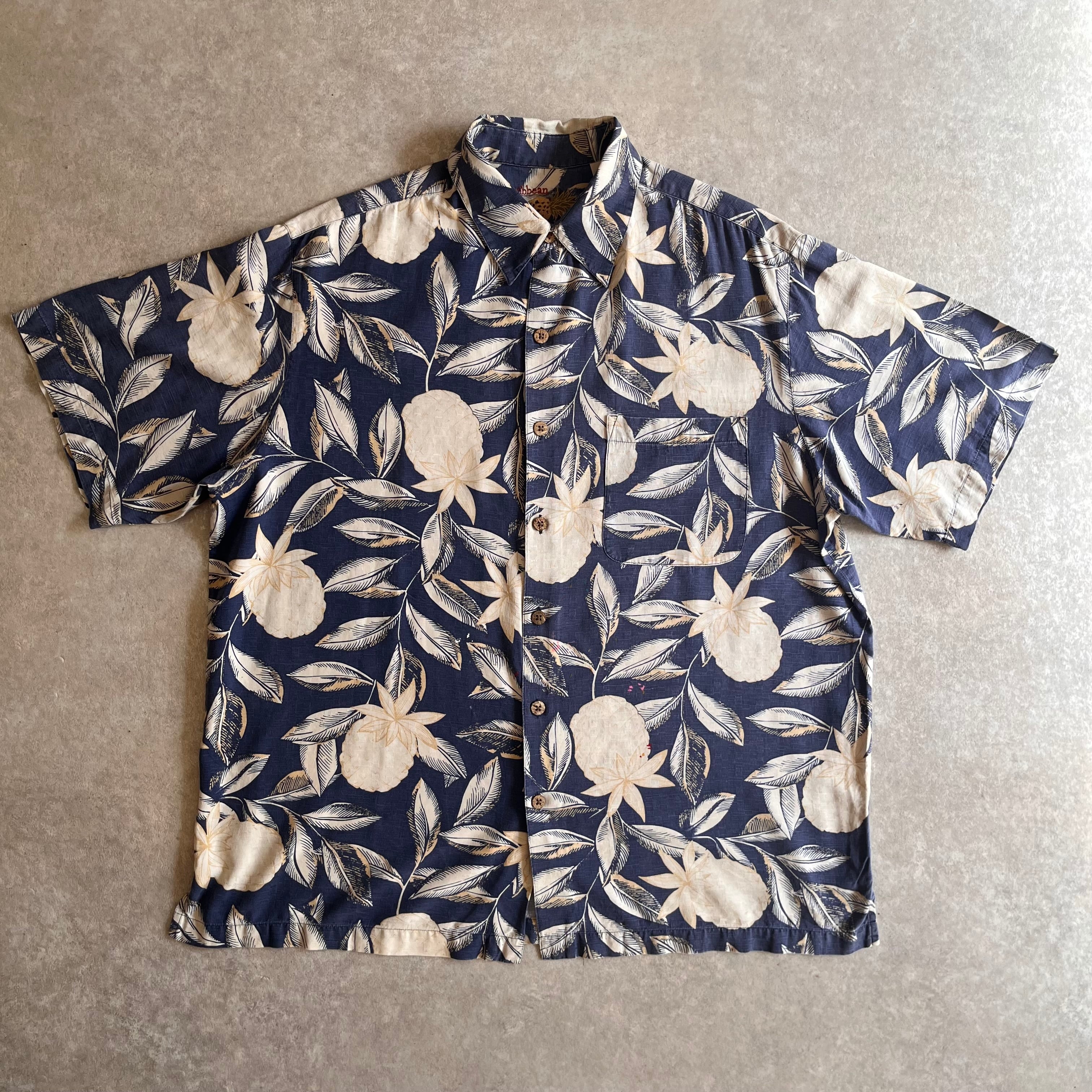 Caribbean Silk Aloha Shirt L G953