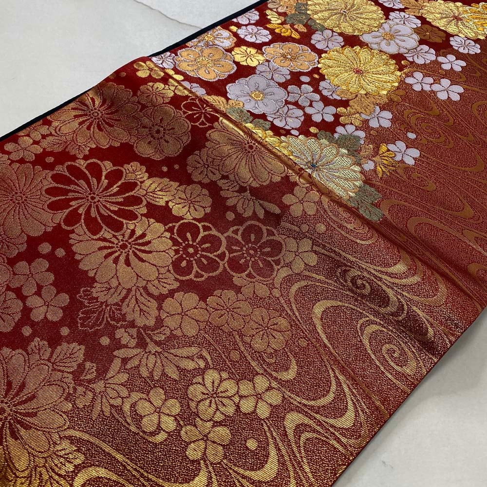 振袖用袋帯 訳あり 成人式 帯 袋帯 中古 リサイクル 礼装 振袖 正絹