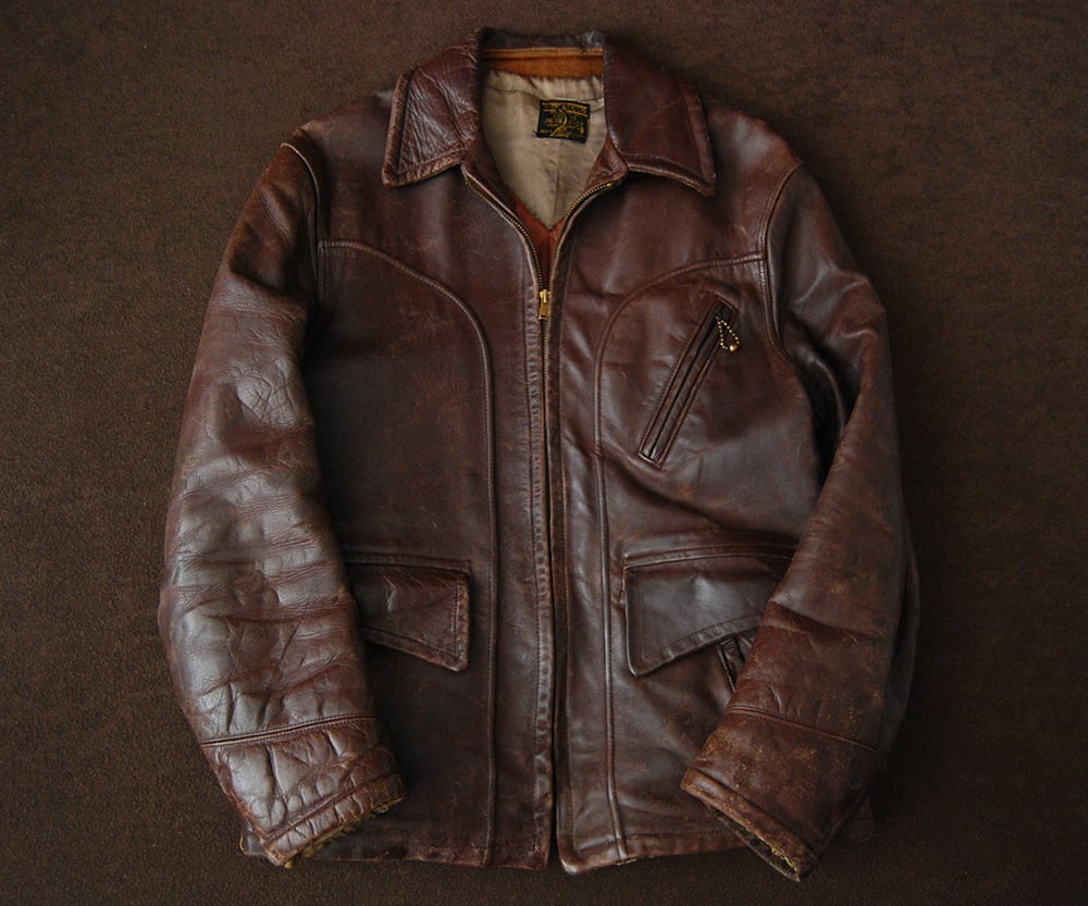 40s PERFECTO HORSEHIDE CARCOAT | SECOND TIME GLORY | ヴィンテージレザージャケット専門店  powered by BASE