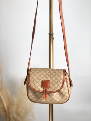 CÉLINE セリーヌフレームボルドー ベージュ ショルダーバッグ