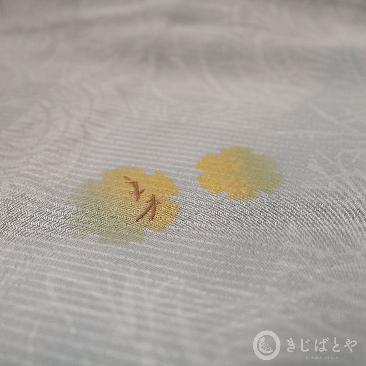 正絹 薄墨色に雪輪の付け下げ 単衣 | きじばとや