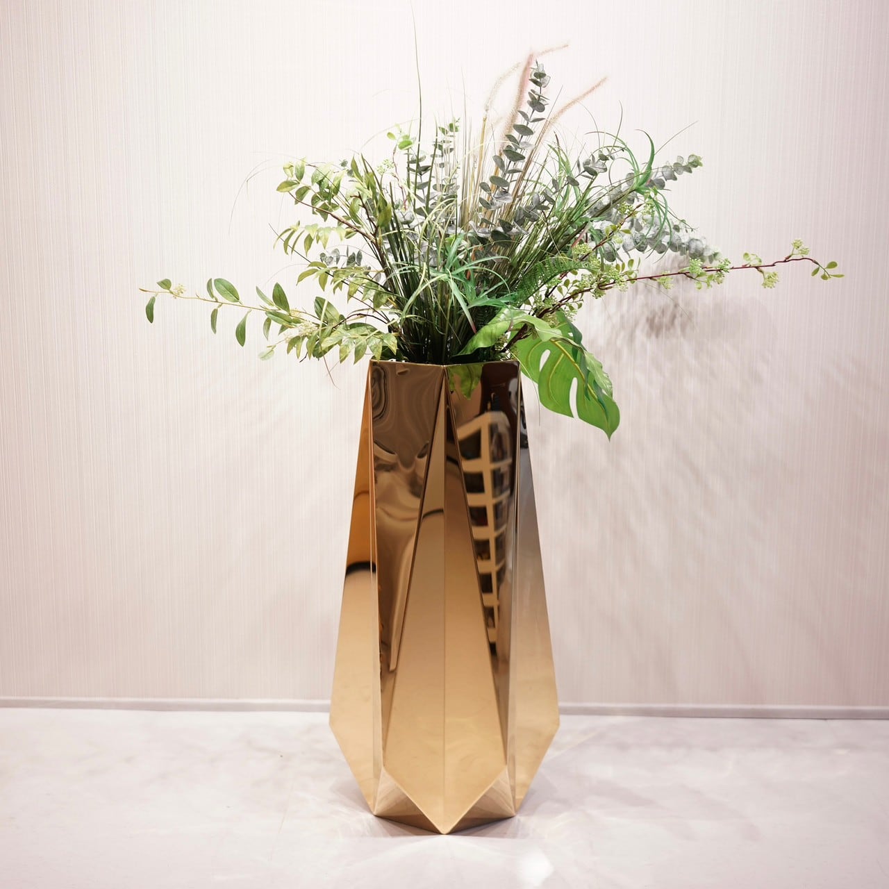 ◎サイズプランター フラワーベース 花瓶 Lux Prism ゴールド モダン