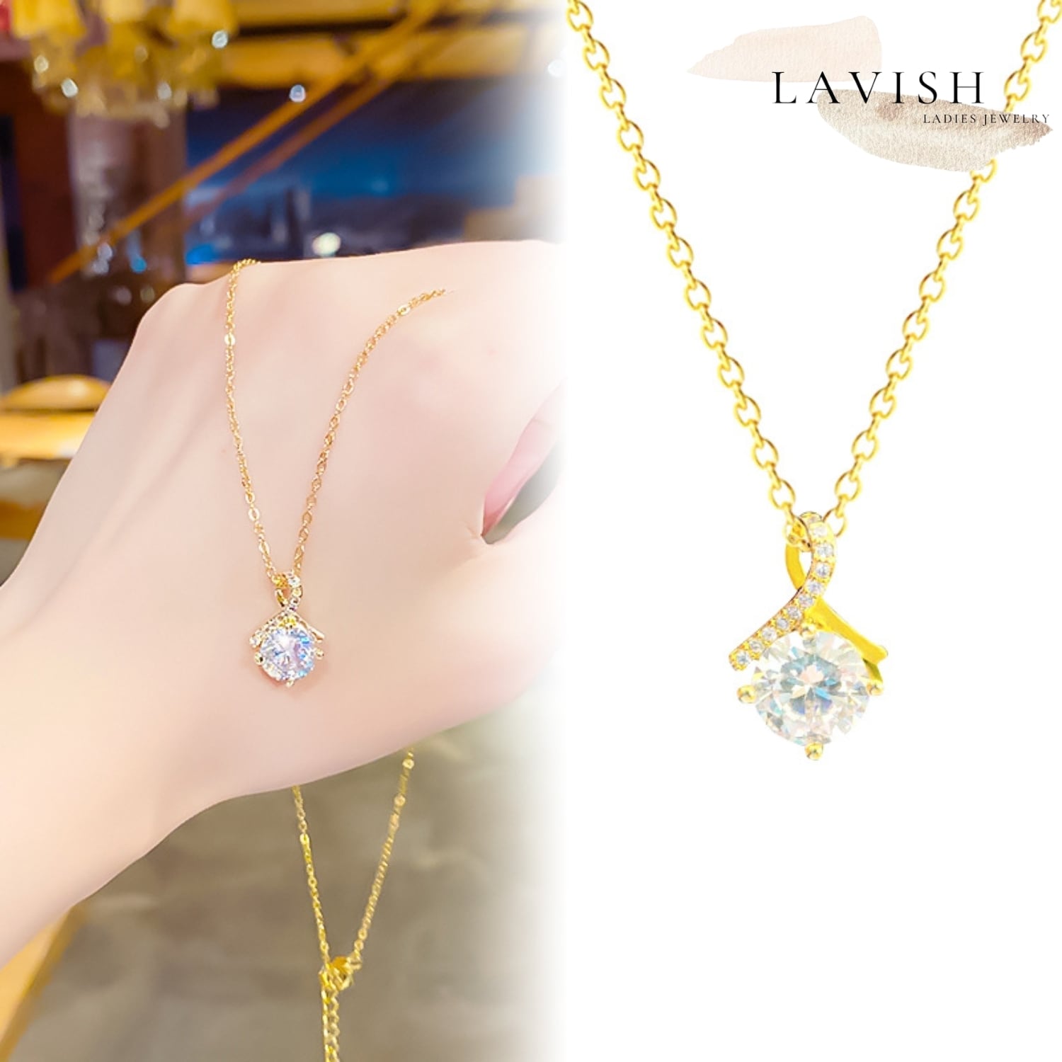 CZフォールド ネックレス レディース Necklace