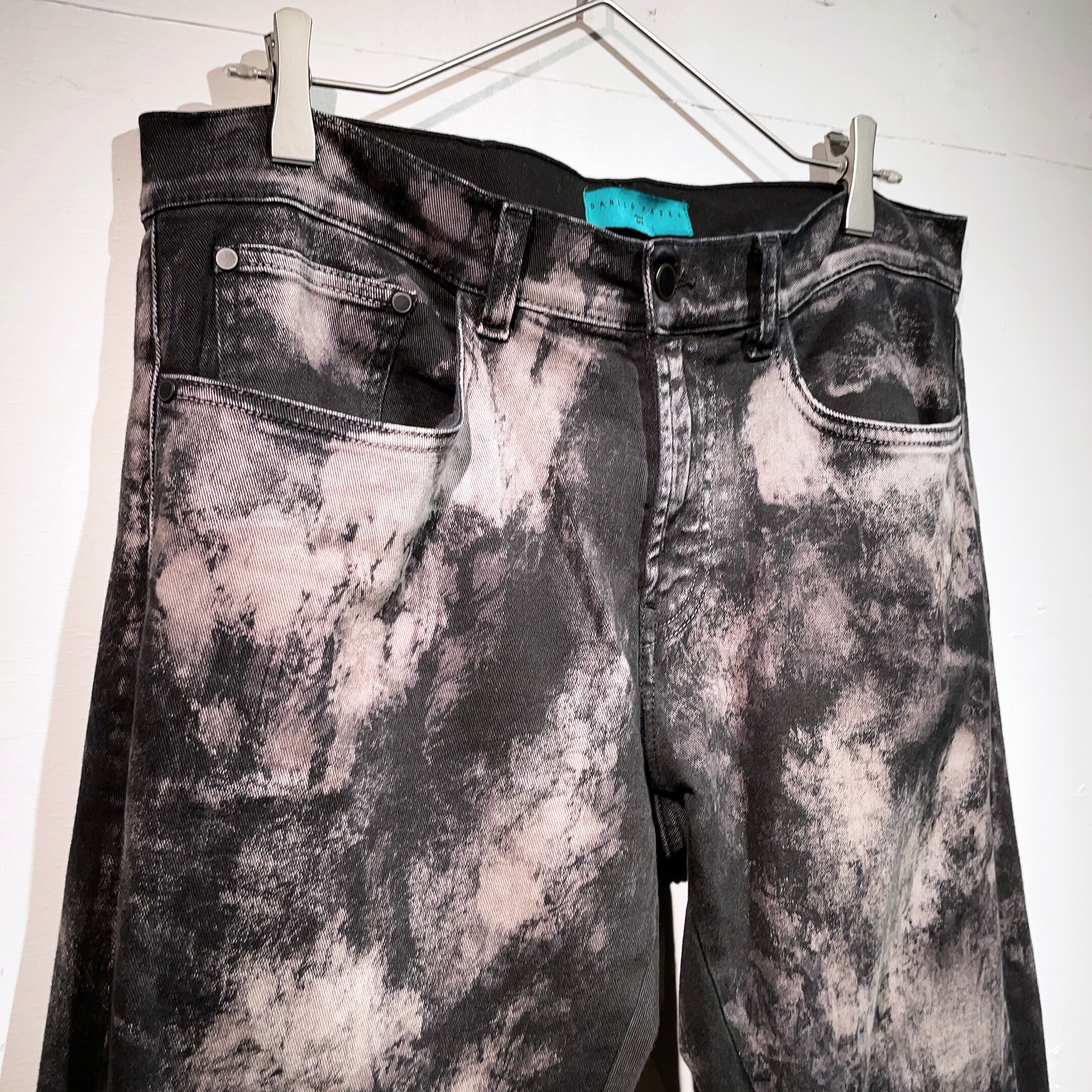 ” Danilo paura ” After-dyeing after decolorization straight pants (made in Italy)