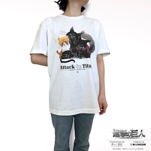 第1弾〈進撃の巨人〉エレン猫&ミカサ猫&アルミン猫 Tシャツ (Illustrations by 黒ねこ意匠)