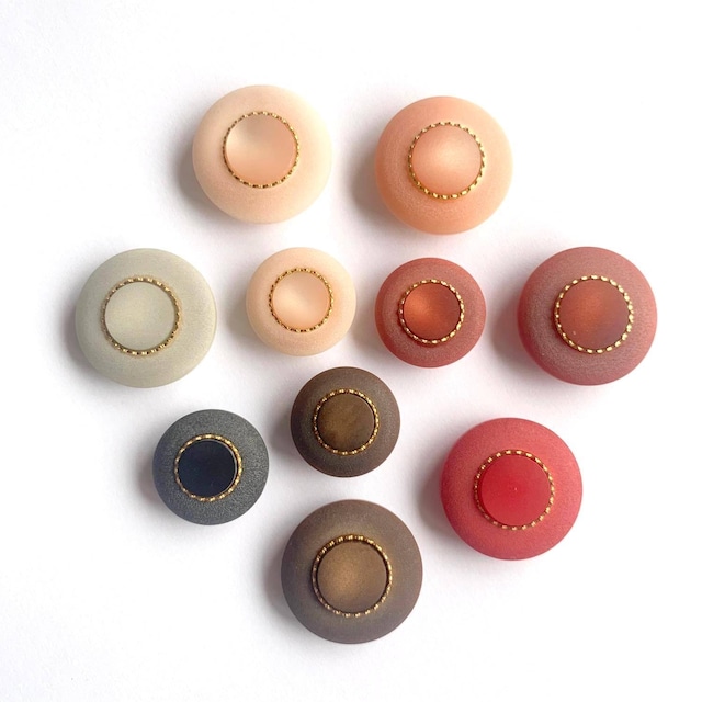 フランスゴールドリングマットボタンS（18mm）