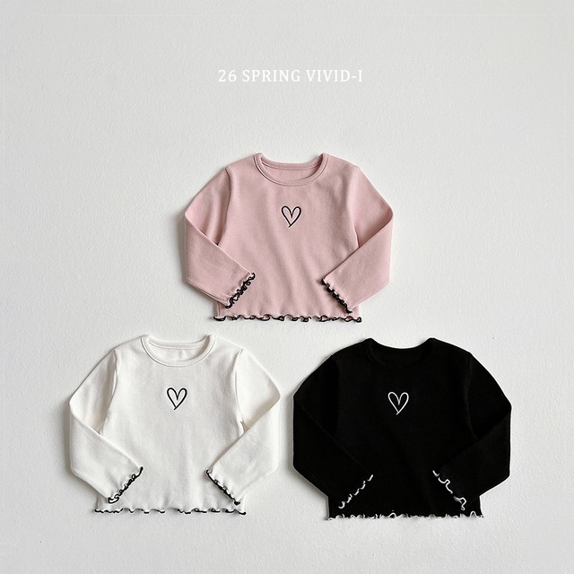 heart embroidery tee【VIVID】※3月下旬〜4月上旬発送予定