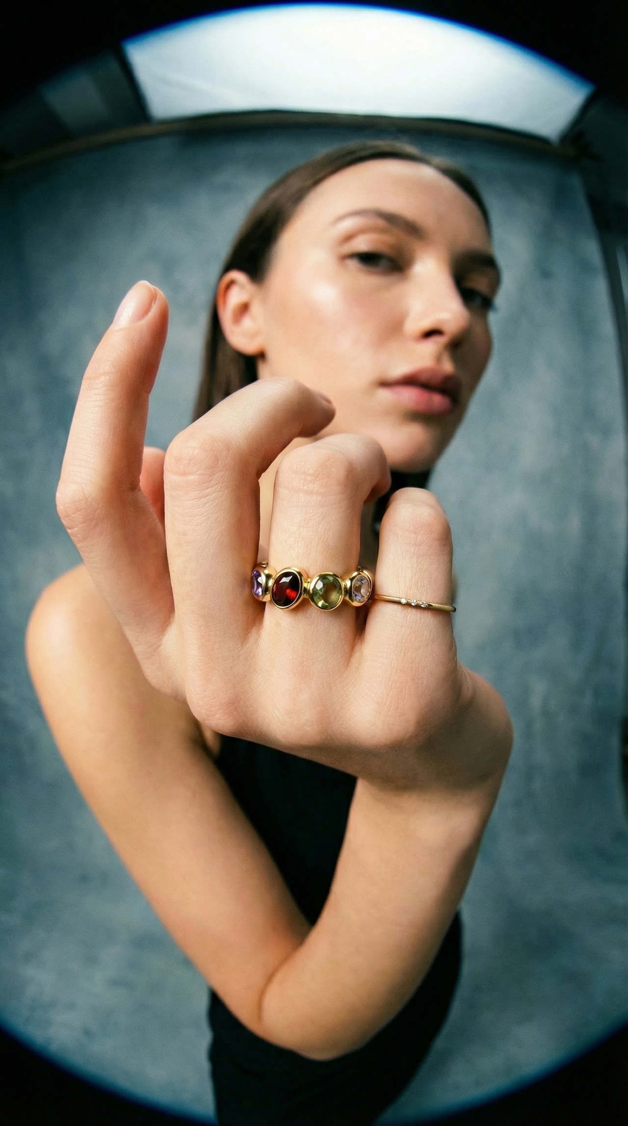 S925 MULTI STONE ETERNITY RING