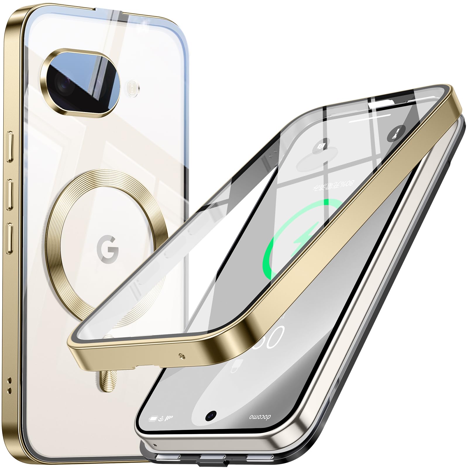 【自動スライドロック!360°全面保護】WTAIYUN Google Pixel 10a 用ケース MagSafe対応 一体型レンズ保護 高感度タッチ