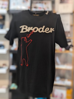 BRODRE ハンドル刺繍 BEAR Tシャツ Ｍ ブラック [BR2014]