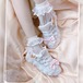 ✞✝✞ ♡甘めリボンフリルスニーカー 靴 シューズ レッド リボン スニーカー スウィート 春夏秋 オータム ✞✝✞ゴスロリ SM ミリ 甘ロリ クラロリ 和ロリ エレガント 黒ロリ 姫ロリ 華ロリ DD-DD86019148166