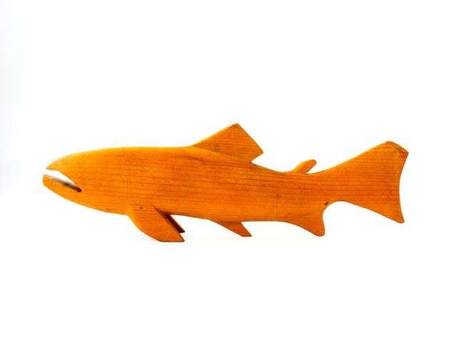 Hand-Carved Wooden Fish Object