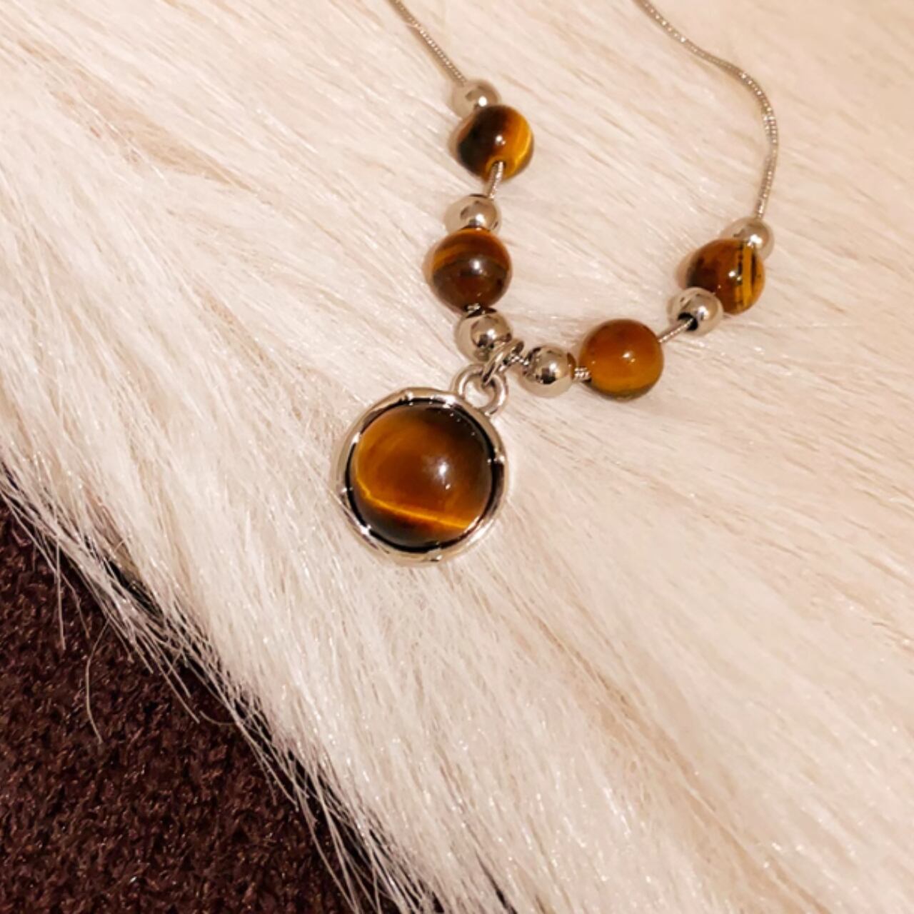 meetsweetgirl虎目石シンプルのレトロネックレス | paapilioo