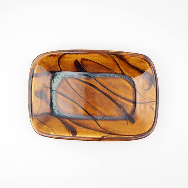 ふもと窯 井上尚之 スリップウェア角皿