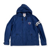 VAN JAC ヴァンヂャケット 袖ライン入り フード ライト ジャケット パーカー コットン&ナイロン サイズ LL /ブルー/メンズ