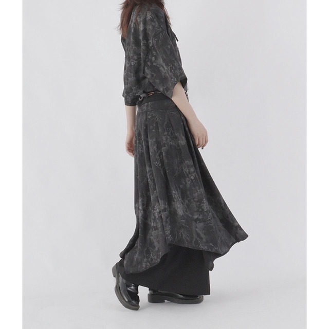 Zip-off overlay wide trousers C1157