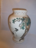 薩備松鶴花器Satsuma pottery vase(Hirota kiln)