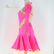 社交ダンス 衣装 白樺ドレス ラテン ドレス ワンピース 黄色 ピンク デモ 競技 ダンス パーティ 発表会 鮮やか かわいい ピンク系 イエロー系 フォーマル ダンス衣装 女性用 おしゃれ ステージ衣装 ビビッド コスチューム ダンスパーティ