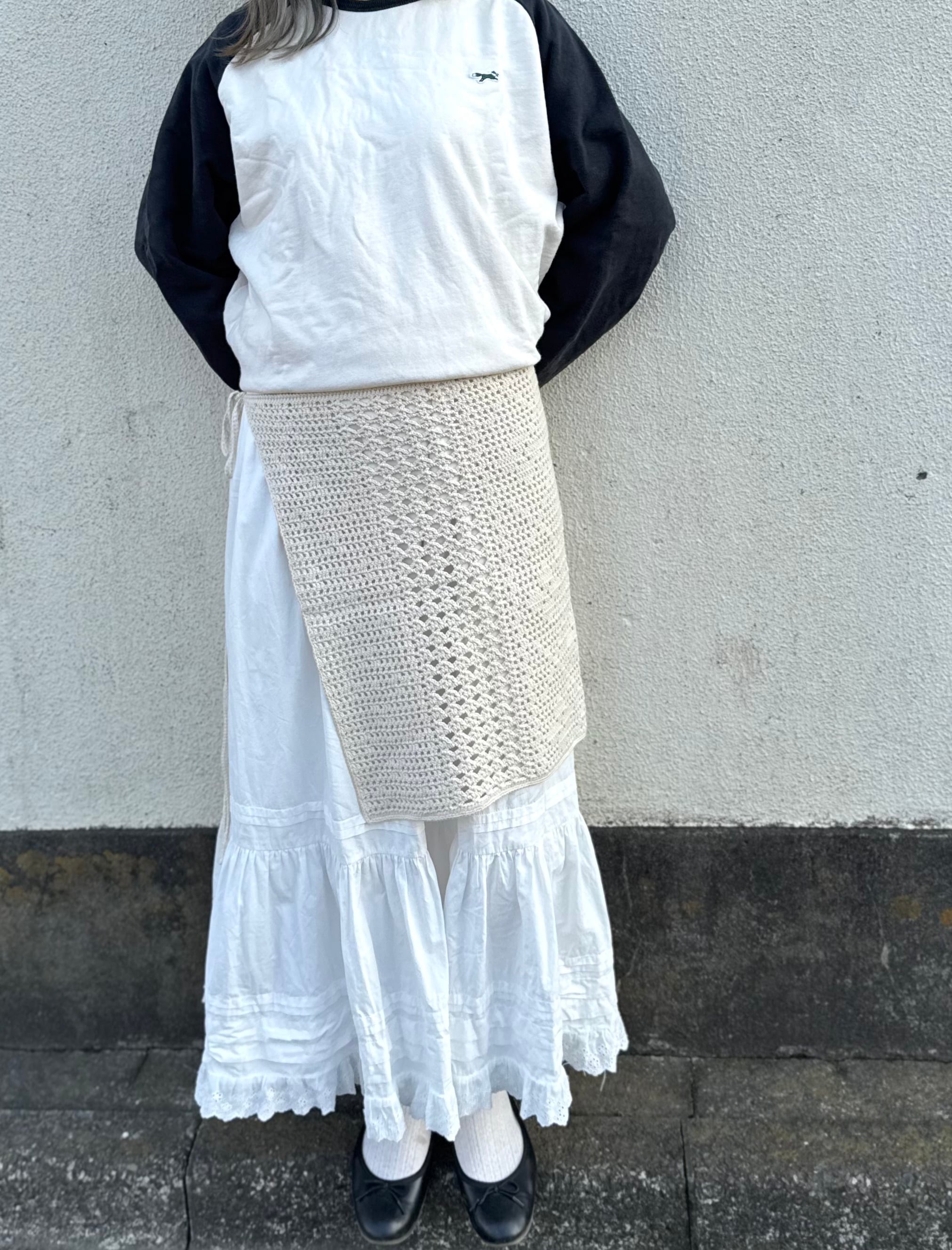 透かし模様の花柄ラップスカート｜natsuki knit.さんコラボキット
